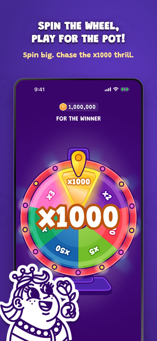 Spin the wheel, play for the pot — the virtual-coin multiplier wheel