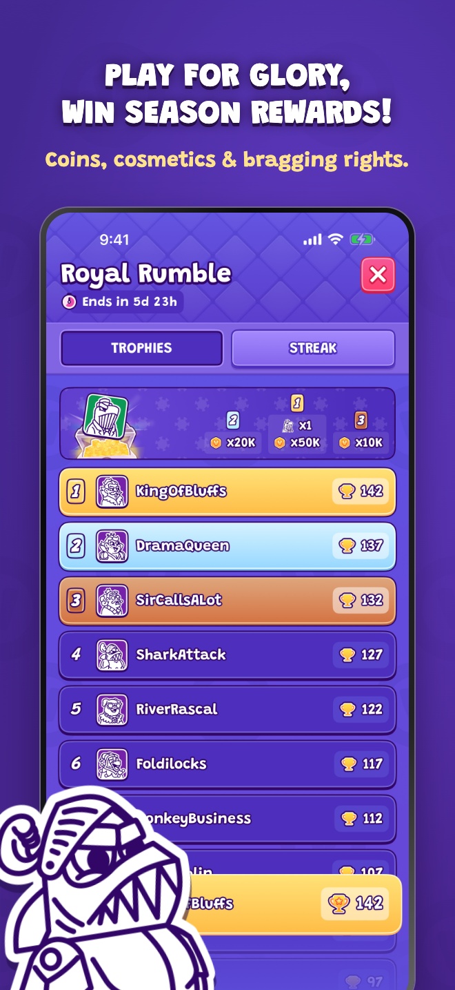 Play for glory, win season rewards — coins, cosmetics and bragging rights